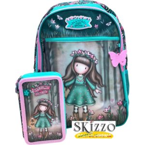 zaino ed astuccio 3 zip gorjuss santoro in the forest