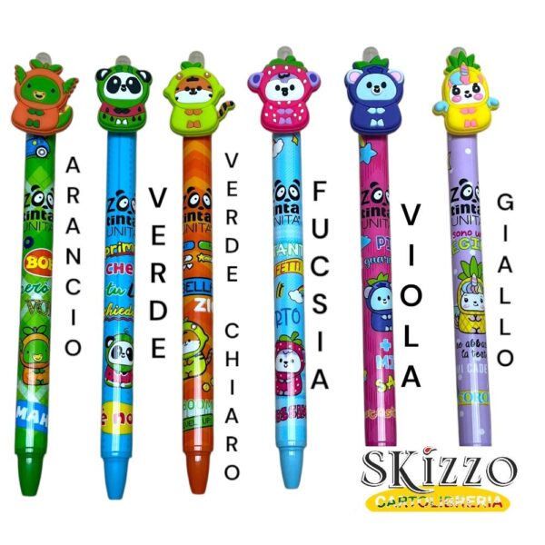 penna cancellabile gel tintaunita zoo fruit collection