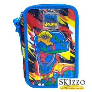 astuccio 3 zip young boy dino robot tintaunita