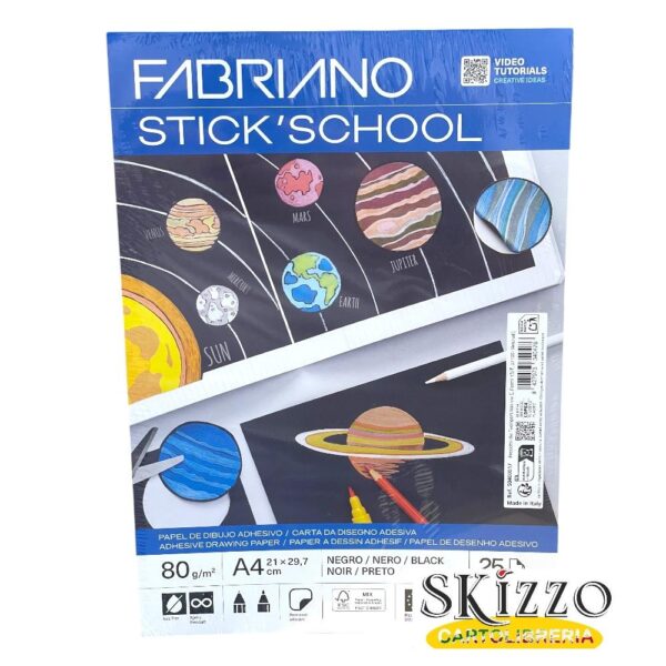 carta disegno adesiva nera fabriano