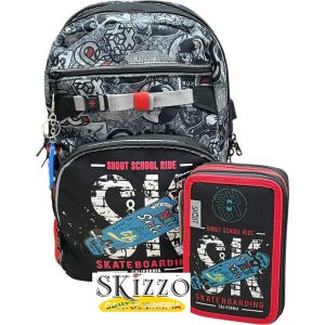 zaino e astuccio 3 zip skate maricart